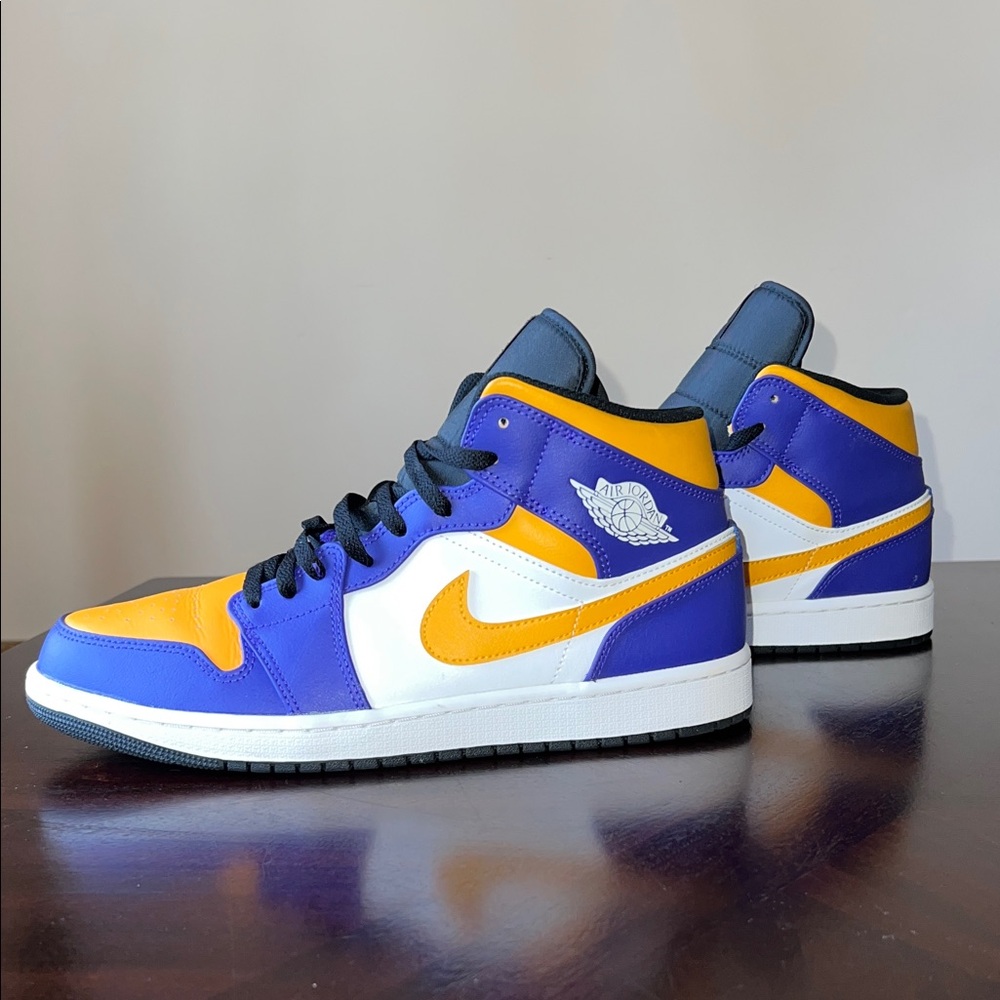 Nike Air Jordan Mid Purple/White/Yellow Lakers